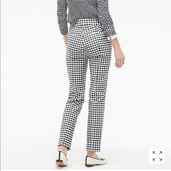 J Crew Remi Gingham pants w Button - NWT size 4 - Picture 4 of 5
